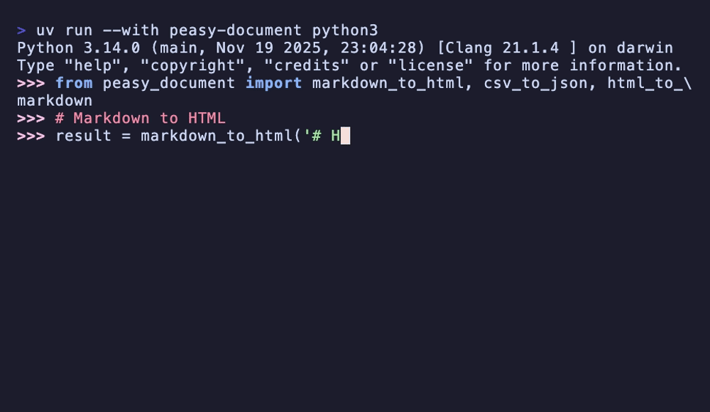 Peasy Document — SDK Demos