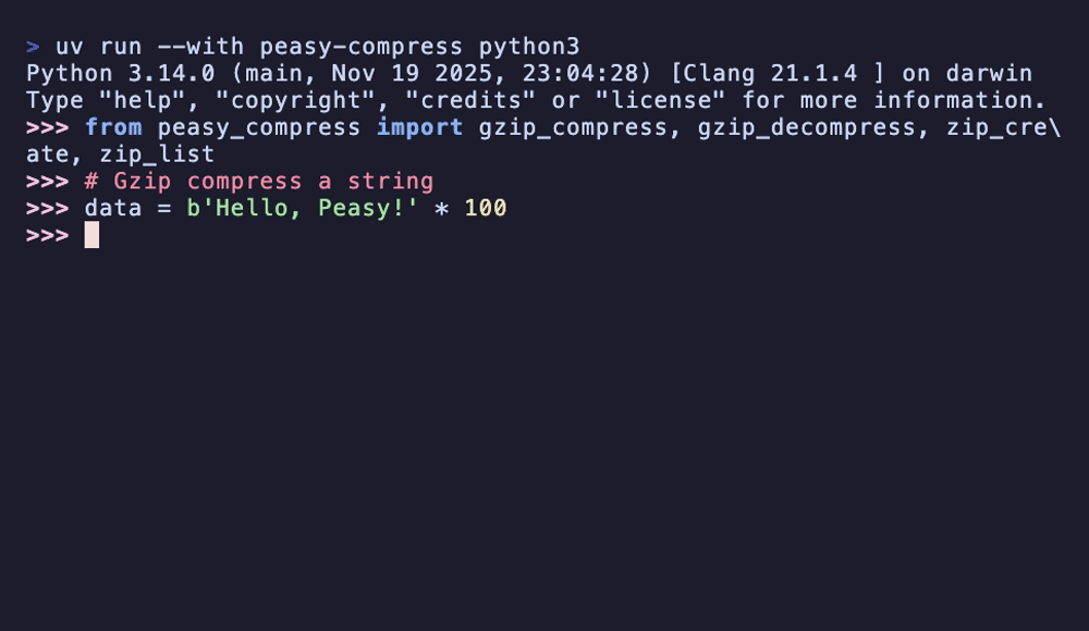Peasy Compress — SDK Demos
