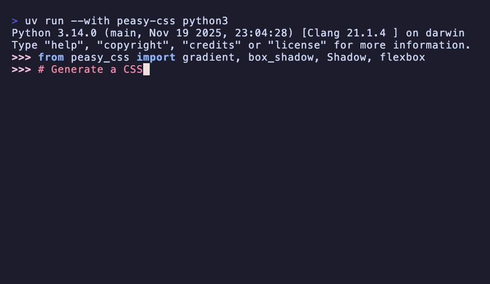 Peasy CSS — SDK Demos
