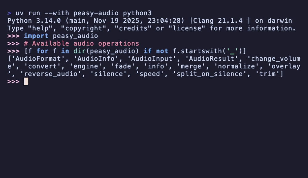 Peasy Audio — SDK Demos